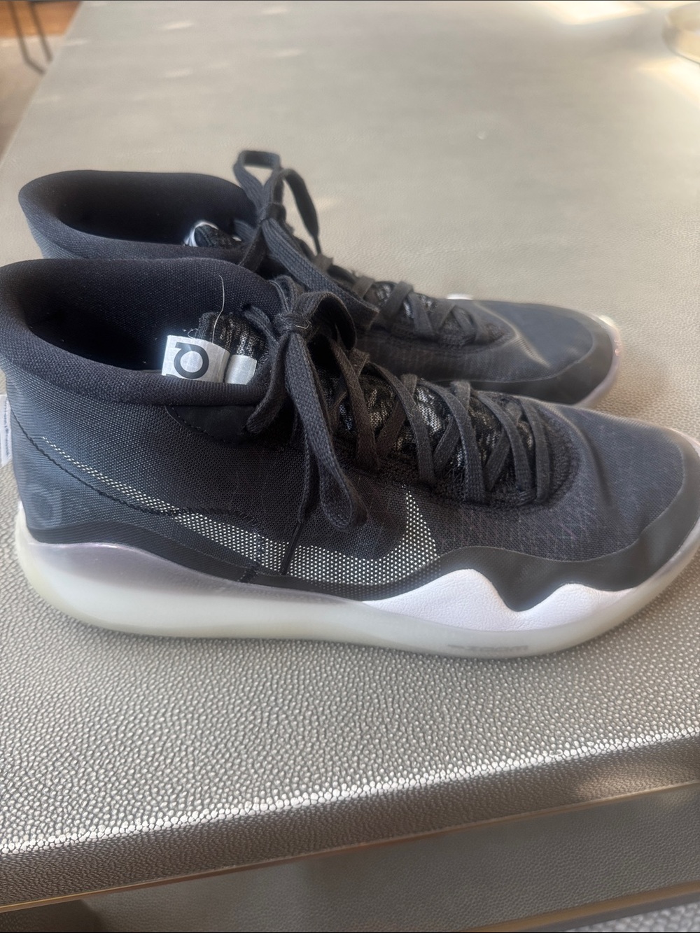 Nike KD Black and White High-Top Athletic Basketball Shoes